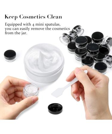 30 Pcs Empty Sample Pots 5g / 5ml Plastic Travel Cosmetic Container Jars with Lids for Creams Sample Make-Up Storage (Black) - Buy Online on GoSupps.com