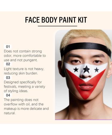  Generisch White black and red Halloween makeup 45g for children and adults theatrical makeup high intensity waterproof and sweat-resistant soft and gentle on the skin - Buy Online on GoSupps.com