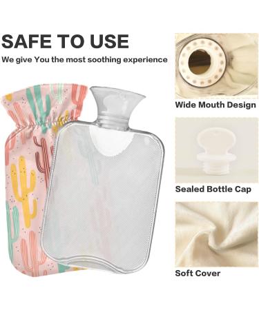 NAANLE Cartoon Tropical Cactus Heat Bottle - 1L Hot Water Bag for Menstrual Cramps & Pain Relief | Hand & Foot Heat Therapy - Buy Online on GoSupps.com