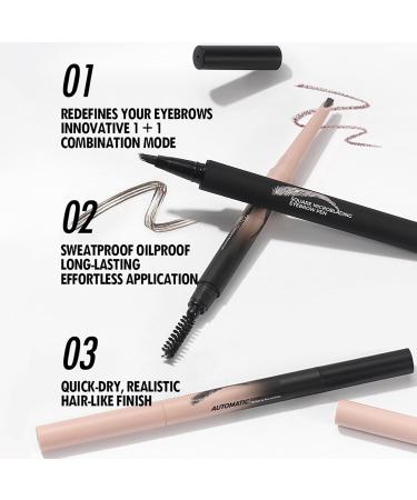 Curved Eyebrow Pen Eyebrow Pencils for Women Teardrop Angled Eyebrow Brush to Brows Waterproof Pencil with 4Principle MicroFork Tip Applicator Lift Natural Eyebrows 02 Brown - Buy Online on GoSupps.com