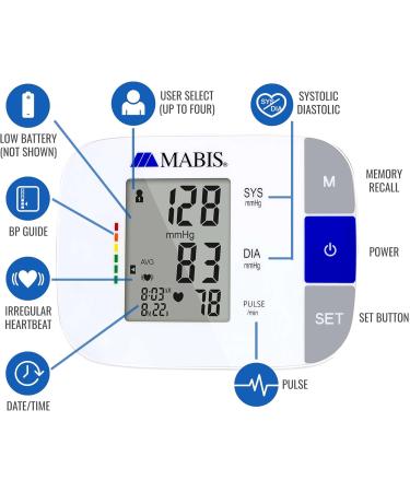 MABIS Universal Talking Blood Pressure Monitor - Upper Arm Irregular Heartbeat Detection 396-Reading Memory 4 User Profiles - FSA & HSA Eligible Shipping Worldwide - Buy Online on GoSupps.com