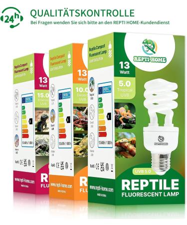 Repti Home 13W UVB Lamp 5.0 for Turtles Birds Lizards & Chameleons - E27 Terrarium Light for Reptiles & Amphibians - Buy Online on GoSupps.com