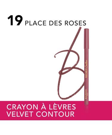 Bourjois Crayon l vres Velvet Contour 19 Place des Roses red finit les l vres texture cr meuse mate application pr cise beurre de karit tenue longue dur e jusqu 8 heures 1 14 g Des Roses 19 1.14 g (Lot de 1) - Buy Online on GoSupps.com