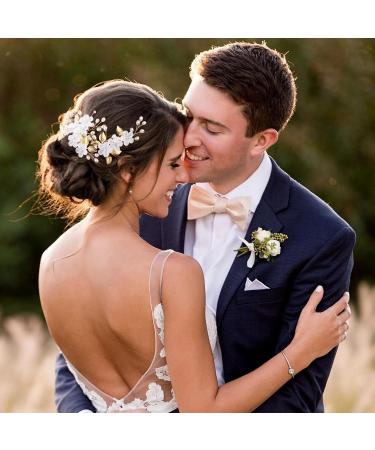 Melliex 5-Piece Wedding Hair Needles & Floral Pearls - U-Shaped Bridal Jewelry Clips in Silver & Gold for Women & Girls - Buy Online on GoSupps.com