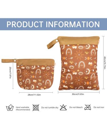 Seaur Waterproof Diaper Bag & Wet Bag Set - 2-Piece Zipper Bags for Baby Daycare Beach & Fitness - 20x28cm & 30x40cm - Buy Online on GoSupps.com