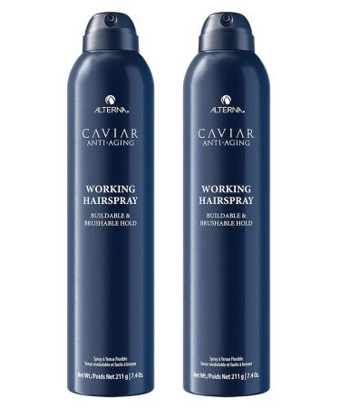 Alterna Caviar Anti-Aging Professional Styling Working Hair Spray Ultra-dry Brushable Helps Control Frizz & Adds Shine Sulfate Free Pack of 2 3.7 Fl Oz (Pack of 2)
