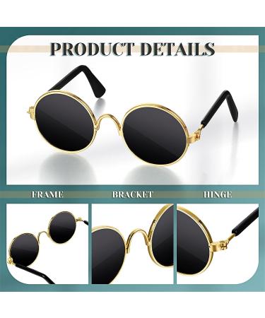 Retro Dog Sunglasses | Classic Round Pet Glasses for Cats and Dogs | Costume Accessories in Black - Buy Online on GoSupps.com