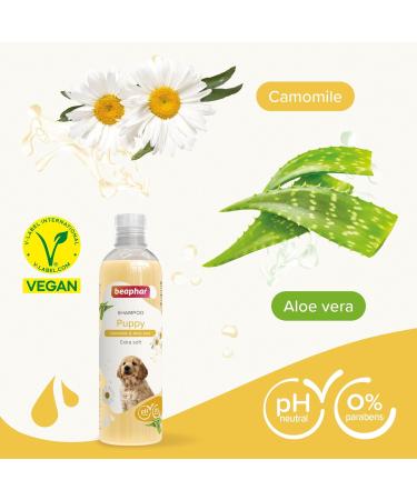 Beaphar Puppy Shampoo Enriched with Camomile & Aloe vera Specially Formulated for a Puppy s Sensitive Skin Vegan Mild & pH Neutral For Fresh Clean Shiny Coats 250 ml Yellow - Buy Online on GoSupps.com