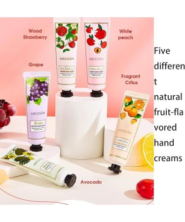 5-piece hand cream set fruit and plant extract moisturizing hand cream anti-crack hydrating hand cream refreshing and not greasy smoothing skin and removing roughness - Buy Online on GoSupps.com
