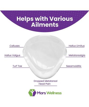 Premium Gel Ball of Foot Cushions - Clear Gel Metatarsal Pads for Foot Pain Relief - 2 Pair Set - 1/8 Inch Thickness - Buy Online on GoSupps.com
