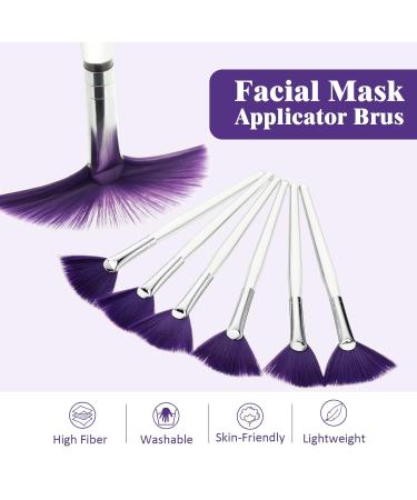 6 Piece Fan Mask Brushes Set - Soft Facial Mask Applicators for Women & Girls - Makeup Tools with Handles - Buy Online on GoSupps.com