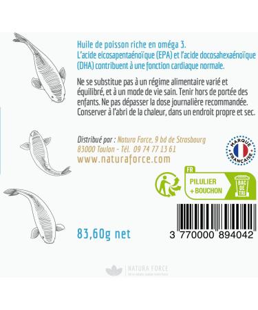 Natura Force EPAX Certified Fish Oil Omega 3 of EPA 34% & DHA 24% Types Wild Fish from Protected Fishing and Heavy Metals - 90 Marine Capsules - Buy Online on GoSupps.com