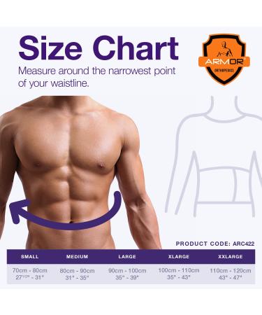 Armor Adult Flexible Umbilical Hernia Support Belt - Size Medium, Black Color - Relief of Abdominal Pain and Pressure, Stretchy Elastic Tummy Control Comfort - Men and Women - Buy Online on GoSupps.com