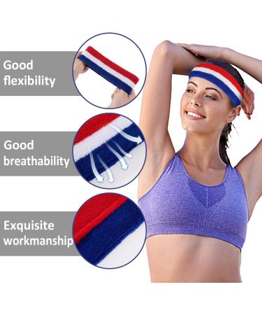 PAMASE American Flag Striped Sweatbands Set - 3 Pack for Tennis & Athletic Men and Women - Buy Online on GoSupps.com