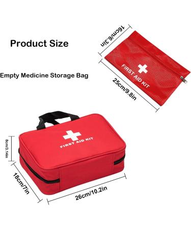 Good Medication Bag Set - 2 Empty First Aid Bags for Travel & Home - Waterproof Medicine Storage for Office & Outdoor Use - Buy Online on GoSupps.com