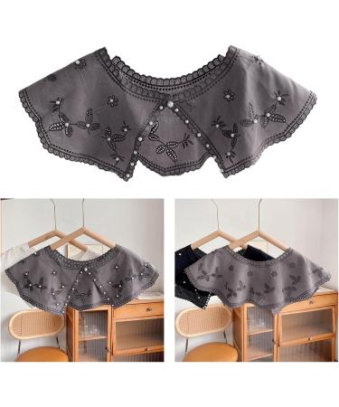 False Collar Women Faux Collar Collar Detachable Collar For Dress Embroidery Collar Lace Collar Sweater Collar Detachable Collars For Women Vintage Coffee - Buy Online on GoSupps.com