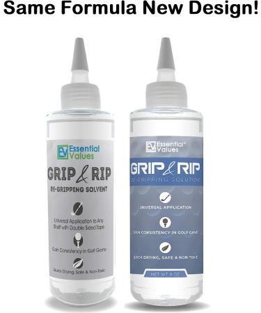 Essential Values Golf Grip Kit (8 Fl Oz) | Made in USA | Double Size Solvent for Fast Regripping | Includes 14 Strips | Premium Golf Club Regripping Solution - Buy Online on GoSupps.com