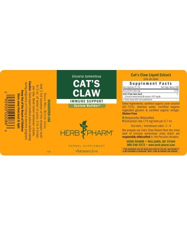 Herb Pharm Cat's Claw Extract - Immune System Support - 4 Ounce - Buy Online on GoSupps.com