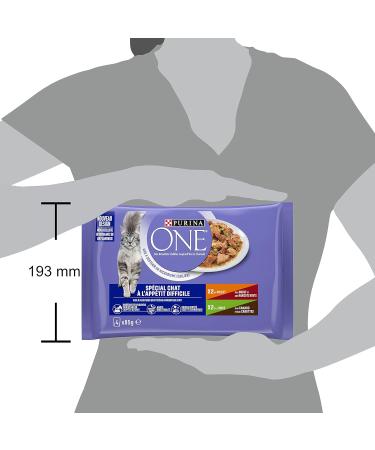 PURINA ONE Cat with Hard Appetite Tapered in Sauce Assorted Flavors Chicken & Beef & Turkey & Duck | Adult Cat Meal Bags | 4 - Buy Online on GoSupps.com
