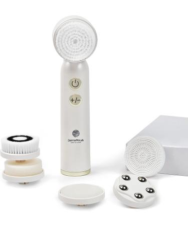 Derma Pro Lab Electric Facial Cleansing Brush - Ultimate Deep Cleanse & Lift - 6 Heads - LED Display - Waterproof - Dermatologist Tested - White - Buy Online on GoSupps.com
