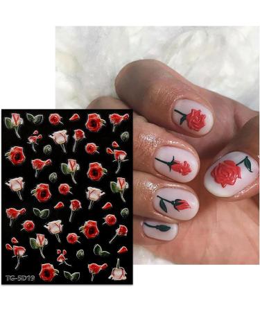 JMEOWIO 3D Embossed Flower Nail Art Stickers Decals Self-Adhesive 5D Colorful Floral Spring Summer Sunflower Nail Supplies Nail Art Design Decoration Accessories 4 Sheets - Buy Online on GoSupps.com