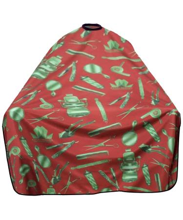 King Midas Empire Vintage Barber Cape | Professional Salon Hair Cutting Cape with Snap Closure | Red & Green Design - Shop Internationally - Buy Online on GoSupps.com