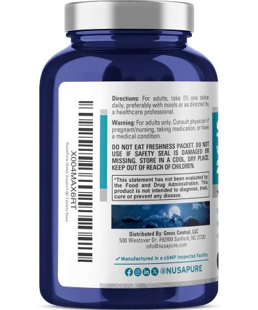 NusaPure Sleep Support with Chamomile & Magnesium 250 mg 60 Per Tablet Vegetarian/Vegan Non-GMO - Buy Online on GoSupps.com