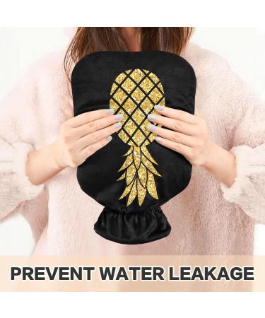 Gold Glitter Pineapple Heat Bottle BPA-Free 2L Hot Water Bag for Pain Relief & Therapy - Buy Online on GoSupps.com
