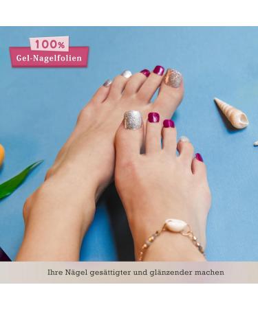 Danni & Toni Half Hardened Gel Nail Films - Sweet November Pens e Violet Silver Glossy Nail Foil Wraps for Gel Manicure & Pedicure - 37 Stickers - Buy Online on GoSupps.com