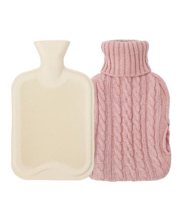 ZEARLY Hot Water Bottle with Knitted Cover 2L Hot Water Bottle Hand Feet Winter Knitted Hot Water Bottle for Kids Men Women