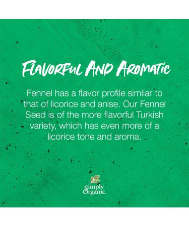 Simply Organic Fennel Seeds 1.90 oz - Premium Quality Spice for Cooking - Buy Online on GoSupps.com