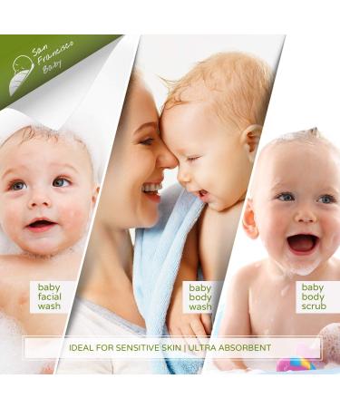 San Francisco Baby 6-Piece Bamboo Washcloth Set - Gentle Face & Bath Towels for Newborns, Toddlers, and Kids - Soft Cloth Wipes for Sensitive Skin - 10x10 Inches - White - Buy Online on GoSupps.com