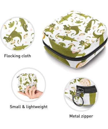 Shop Cute Green Crocodile Women's Period Kit - Portable Storage Pockets & Feminine Product Bag - Buy Online on GoSupps.com