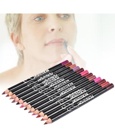  Shurzzesj Set of 12 professional lip pencils - Waterproof lip pencil - With lid - Matte and waterproof - Long-lasting lip liner - Buy Online on GoSupps.com