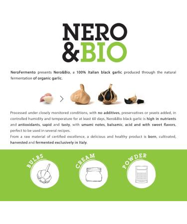 NERO FERMENTO NB Organic black garlic produced with garlic from Voghiera D.O.P. 50 gr (2 ampoules) Made in Italy Unpreserved - Buy Online on GoSupps.com