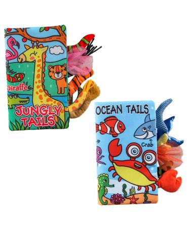 Upkoch 2st tear -resistant fabric book Interactive toy Tierbuch -Lernbuch cock books puzzle books baby books Newborn fabric book Transport toy touch breed paper child