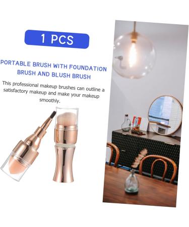FOMIYES 1pc 4 in 1 makeup brush face powder foundation makeup brush highlight brush blush makeup brush makeup foundation brush Portable Makeup Brush lip makeup travel round plastic - Buy Online on GoSupps.com