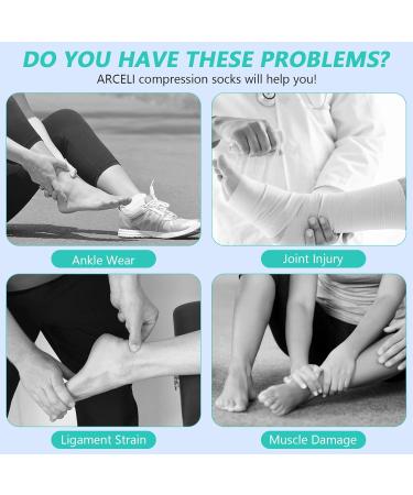 Compression Socks for Neuropathy & Plantar Fasciitis - 5 Pairs Medical Ankle Support Brace for Pain Relief - Breathable Anti-Slip Design (Black S/M) - Buy Online on GoSupps.com