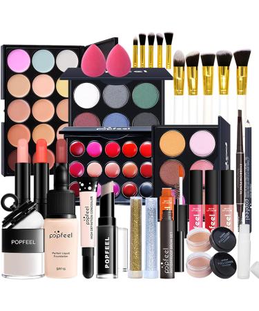 All-In-One Makeup Kit 35 Pcs Complete Makeup Gift Set Full Kit Combination with Eyeshadow Blush Lipstick Concealer etc Essential Starter Bundle for Women Pro Multi-purpose Beauty Cosmetic Set#4 35PCS - Buy Online on GoSupps.com