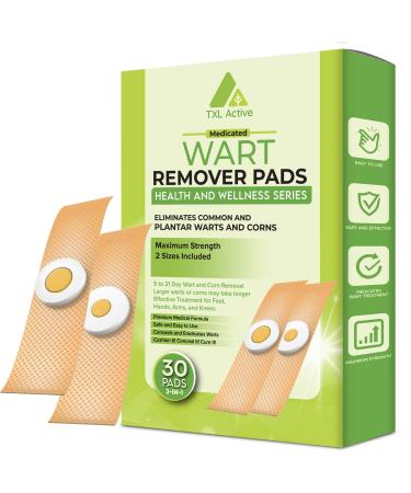 TXL Active Wart Remover - Potent and Effective Treatment for Wart Removal (30 Pads) | NDC Code: 83124-003-01