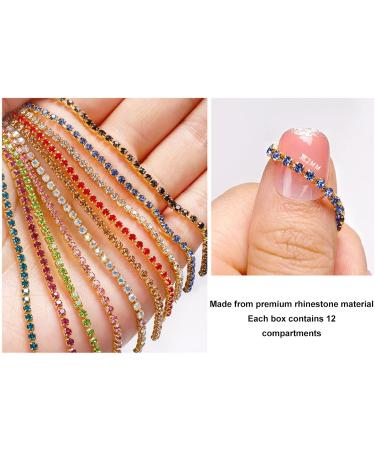 FECAMOS Nail Rhinestones Widely Used Assorted Colors 2 Boxes Flat Back Nail Stones for DIY - Buy Online on GoSupps.com