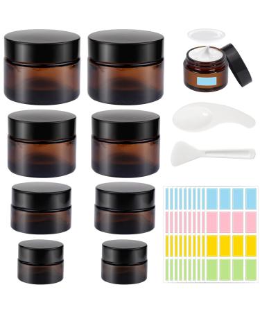 8 pieces of cream cans for filling 10ml 20ml 30ml 50ml empty brown las crucible/refillable container/ointment put glass/jar with lid and liner lotion creams cosmetics - Buy Online on GoSupps.com