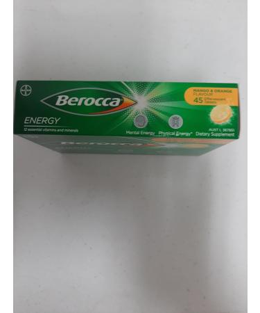 Berocca Energy Vitamin B & C Mango & Orange Flavour Effervescent Tablets 45 Count - Buy Online on GoSupps.com