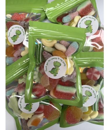 Green Dinosaur Birthday Gummy Jelly Sweet Pouch Party Bag Kids Pick n Mix x 12 - Buy Online on GoSupps.com