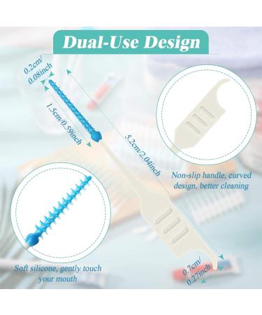 Patelai 200 Pcs Dual-Use Interdental Brushes - Soft Silicone Dental Picks & Tooth Flossing Tools for Orthodontic Care (Blue Green) - Perfect for Cleaning Between Teeth - Buy Online on GoSupps.com