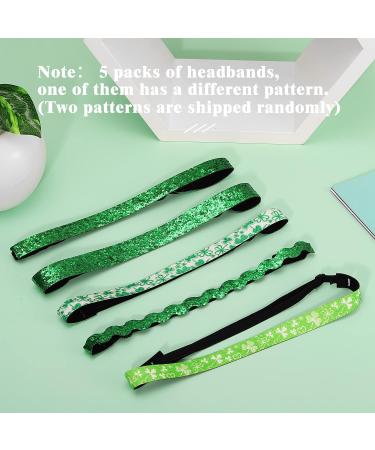 MoKo St. Patrick's Day Headband 5 Pack - Green Glitter Clover Accessories for Women, Girls, Teens - Buy Online on GoSupps.com