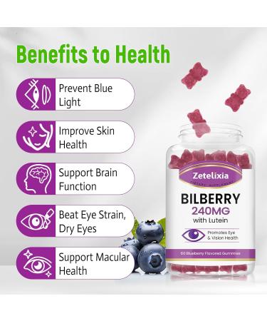 2 Pack Lutein Gummmies Eye Health Supplement for Adults Lutein & Zeaxanthin Supplements Eye Vitamins Gummies Bilberry with Lutein for Promoting Eye & Vision - 120 Gummies 60 Count (Pack of 2) - Buy Online on GoSupps.com
