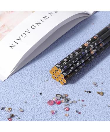 AMZLORD 4/12PCS Pen Self Adhesive Crystal Gem Pick Up Tools with Pencil Sharpener Dotting Wax Pen Nail Dotting Wax Pen for Crafts Yellow - Buy Online on GoSupps.com