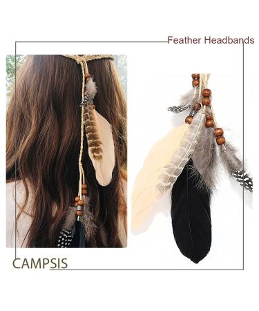 Indian Peacock Feather Headband - Handmade Boho Princess Hair Accessories for Women and Girls - Buy Online on GoSupps.com
