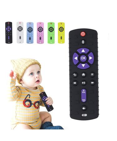 TKLake Baby Teething Toys Baby Remote Control Teething Toy for 0-6 Months Baby Teether Relief Remote Control Baby Toys for Infant Toddlers Boys Girls(Black)